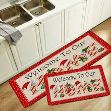 1pc Christmas Welcome Doormat - Made Of Polyester, Machine Washable, Non-Slip Backing, Holiday Printed, Rectangular Entrance Mat, Suitable For Home Decor, Kitchen, Living Room, Porch, Balcony, Home Decoration, Stain Resistant, Coffee Shop, Bar, Holiday, Party, Holiday Gift, Bedroom Mat, Bath Mat, Room Decor, Kitchen Decor