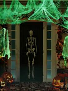 Glow In The Dark Spider Web Halloween Fake Spider Web White Stretch Spider Webs, Halloween Decoration, Cobwebs For Creepy Halloween Home And Party Indoor And Outdoor Decor