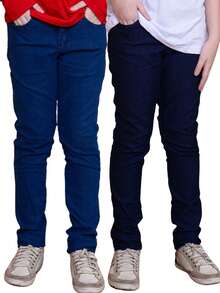 KIT 2 Men's Jeans, Boys' Jeans, Children's Jeans, Youth Jeans With Lycra, 8 To 16 Years Old - 彩色 - 查看 3