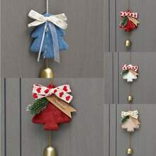 5 Peças Sinos de Natal, Enfeites de Árvore de Natal com Laço, Decorações Natalinas