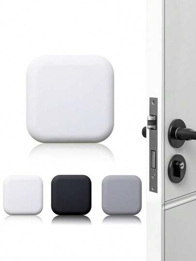 1/3/6pcs Rubber Wall Protectors, Self-Adhesive Door Knob Stoppers, Cushion Bumpers, Twist Design, Soft & Flexible, Waterproof, Suitable For Refrigerator, Garage, Office, Bathroom, Kitchen, Reusable