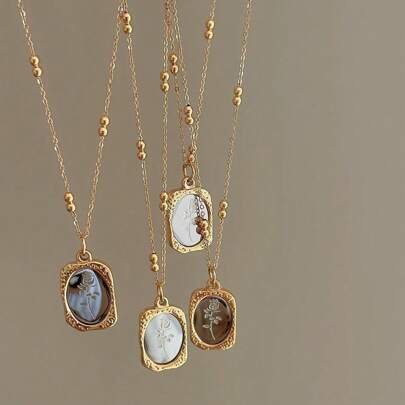 1 Stück minimalistischer, eleganter Spiegel-Rosen-Titanstahl-Halskette für Frauen, hochwertig, vielseitiger Alltagsschmuck, Geschenk für Feiertage