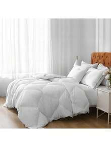 1 pieza Edredón alternativo de plumón para todas las estaciones - Inserción de edredón cálida con 4 lazos en las esquinas, lavable a máquina, color blanco - Blanco - Ver 6