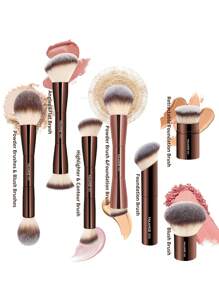 MAANGE 7/13/20/21件套专业软铝管化妆刷套装，包含天鹅绒收纳袋、化妆包、粉底刷、眼影刷、眉刷、晕染刷、高光刷，适用于粉状、液状、膏状化妆品，非常适合日常使用和旅行，是馈赠亲友的精致化妆配件礼盒。套装包含：化妆刷套装、全套化妆刷套装、全套化妆工具套装、化妆刷套装、化妆礼盒套装等。