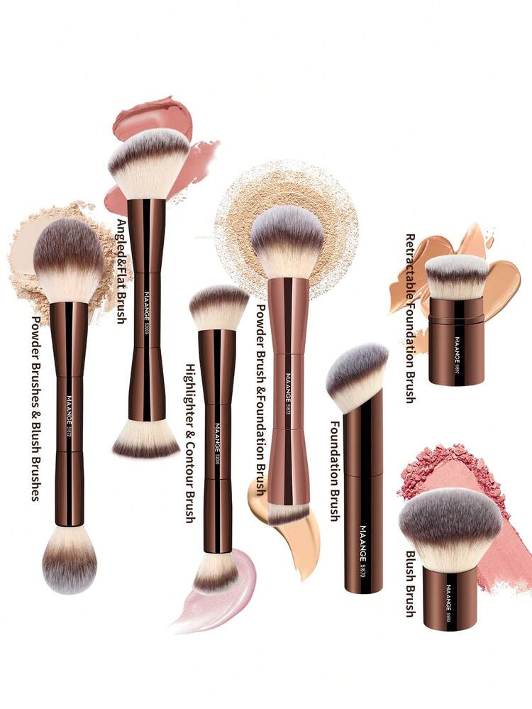 MAANGE 1/7/13/20/21pcs Professional Soft Aluminum Tube Makeup Brush Set, Includes Velvet Bag, Makeup Pouch, Foundation Brush, Eyeshadow Brush, Eyebrow Brush, Blending Brush, Highlighter Brush, Suitable For Powder, Liquid, Cream Cosmetics, Ideal For Daily Use And Travel, A Thoughtful Makeup Accessory Gift Set For Friends. The Set Includes: Makeup Brush Set, Makeup Brush Set, Complete Makeup Brush Set, Makeup Brush Set, Complete Makeup Tool Set, Makeup Brush Set, Makeup Gift Set.,Giveaways,Professional Makeup Brushes,Complete Makeup Set - Brown - View 13