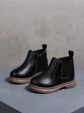 2025 Autumn Comfortable Children Boots, Flat Non-Slip Girls Short Boots, Soft Leather Elastic Band Ankle Boots For Girls