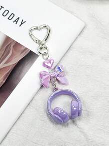 1 pièce Porte-clés écouteurs unisexe dégradé pour mélomanes, dragonne polyvalente pour téléphone, support de carte CCD cool, pendentif sac à dos étudiant, cadeau pour festival de musique, accessoire de voiture pour femmes, porte-clés pour sac