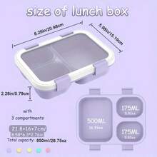 1个850毫升/28.74盎司防漏便当盒 - 理想的午餐容器，不含双酚A和化学染料，开学必备 - 彩色 - 查看 7