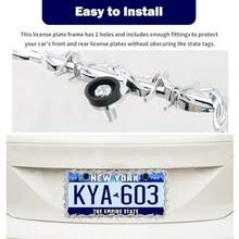 D2PCS Car License Plate Frames With Thorns ExterioPersonalized License Plate Frame With Bolts Caps For Cars Decor Unique Car Accories Licenses Plates Cover7001 - Bạc - Xem 6