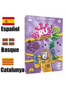 1 pieza, Juego de Tranjis - VIRUS! Juego de cartas de evolución (Paquete de expansión) - Juego de cartas (TRG-12evo), el juego de cartas talla grande contagioso, en inglés, francés y español, el juego de cartas talla grande popular, multijugador, para 2-6 jugadores, juego de San Valentín, juego de Año Nuevo, juego de boda, regalo de Año Nuevo, regalo de San Valentín, para reuniones familiares, fiestas de boda