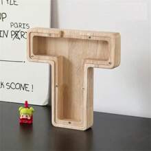 Madebyblanc 木制大号字母储蓄罐 带首字母的存钱罐 硬币存钱罐 生日、圣诞节、节日趣味礼物