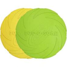 Vivifying Dog Flying Disc, 2 Pack 7 Inch Natural Rubber Floating Flying Saucer For Both Land And Water (Green + Red) - Green + Yellow - View 1