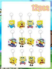 SPONGEBOB Spongebob SquarePants Cartoon Key Chains, Small Items, Bags, Pendants, Couple Transparent Acrylic Key Chains, Cartoon Rainbow Key Chains, Wallets, Schoolbags, Backpacks, Crossbody Bags, Bracelets, Luggage, Halloween, Christmas Gift Key Chains, Pendants, Birthday Gifts, Festival Gifts