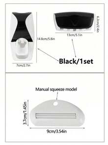 2 Pieces Set Wall-Mounted Toothbrush Holder With Automatic Toothpaste Dispenser, Holds 5 Toothbrushes, No Power Needed, Plastic Material, Bathroom Accessory - Multicolor - View 3