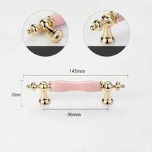 2Pcs Cute Pink Ceramic Handles With Zinc Alloy Base - Vintage Style, Suitable For Dresser Drawers, Wardrobes, Antique Cabinets - Ideal For Home Decoration