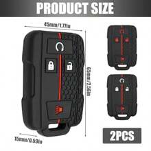 D2PCS Silicone 4Button Smart Key Fob Cover Compatible With 20142019  Colorado Sierado Suburban Tahoe And GMC Canyon Sierra Yukon Car Key Fob Case For Replacement Or Spare7001 - như hình ảnh - Xem 2