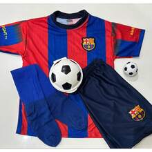 Children's Football Set 3-Piece Barcaa L.Yamall10 - 藍色 - 查看 3