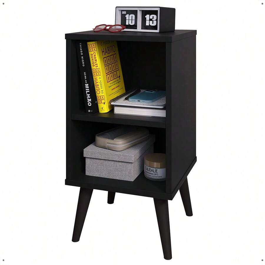 Small Retro Bookshelf Bedside Table Various Colors Charm - Negro - Ver 1