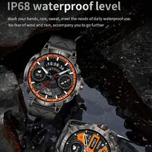 ساعة ذكية للرجال للرياضة الخارجية GZYR 2025 الجديدة، مزودة بضوء LED عالي الطاقة، شاشة لمس كاملة HD بحجم 1.85 بوصة (4.7 سم)، اتصال لاسلكي، بطارية طويلة الأمد 760 مللي أمبير، بوصلة، أكثر من 100 وضع رياضي، مقاومة للماء بمعيار IP68، مراقبة الصحة، متوافقة مع أندرويد وآي أو إس، هدية مثالية.