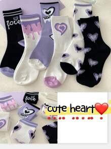 Women'ankle Socks For Autumn,Sweetheart Socks,Contrasting-Colored Socks,New Model Japanese-Style Socks