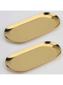 Luxury Decorative Stainless Steel Tray For Jewelry Food Gold - 金色 - 查看 8