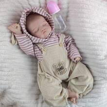 1pc 18 Inch Lifelike Simulation Doll Hand Drawn Hair Half Glue Reborn Dolls Playing House Accompanying Toys Birthday Present - Multicolor - View 12