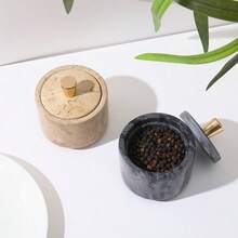 大理石香料罐、厨房及餐厅调味料容器、盐和糖储物罐、创意味精容器、胡椒粉罐、带盖调味品储物盒、优雅厨房用品 - 彩色 - 查看 10