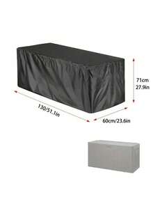 1pc Outdoor Patio Box Cover - Durable Oxford Fabric, Adjustable Drawstring Closure, Weather-Resistant Furniture Protection For Garden Storage And Outdoor Furniture, Outdoor Furniture Cover