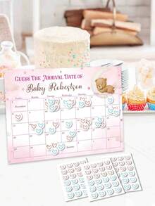 Geschlechts-Enthüllungs-Partyspielposter, Duschutensilien, Atmosphärendekoration, Requisiten, Mutterschaftskalender-Schild für Jungen oder Mädchen, Jahrestags-Geschenkparty-Dekoration, Gästebuch-Aufkleber, Geburtstags-Party, Hochzeitsgeschenk, Bridal-Shower-Party, Abstimmungsposter, Heimparty, Ankunftsdatum