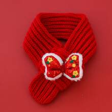 Knitted Warm Pet New Year Scarf Festive Spring Festival Neck Warmer Photo Lucky Fortune Dog New Year Supplies - Longevity Lock - View 18