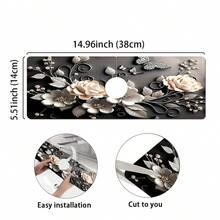 1pc Floral Pattern Sink Drain Mat, Absorbent Mat For Kitchen, Bathroom Sink, Countertop, Made Of Diatomite, Trimmable, Quick Drying - Multicolor - View 6
