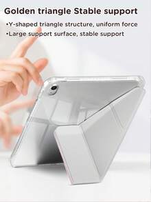 纯粉色 Y 型折叠平板电脑保护套，适用于三星平板电脑/iPad Mini 6/7/9.7/10.2/10.5/10.9/12.9/Pro 11（第十代）。保护套支持多角度调节，六种支架摆放方式，内置手写笔槽，适用于三星 A9 PLUS 11 英寸平板电脑，透明后盖，防摔保护，自动唤醒/休眠 - 彩色 - 查看 5