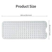 Lislark Non Slip Bath Mat For Tub, 100x 40cm Extra Long Shower Mat Anti Mould, Machine Washable Bathroom Bathtub Mat With Suction Cups, Soft On Feet, - Thông thoáng - Xem 2