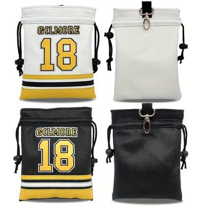 Bolsa de golf Número 18, bolsa de pie para campo de golf con cordón - Accesorios de golf portátiles y duraderos para hombres y mujeres - Regalo ideal para entusiastas del golf, disponible en colores negro y blanco