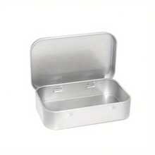 2/4 piezas Caja de lata con tapa abatible, Contenedor de lata metálico, Estuche pequeño portátil, Caja de almacenamiento mini con tapa con bisagra sólida, Para alfileres de dibujo, cuentas, pendientes y manualidades de joyería - Multicolor - Ver 18