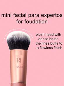 Real Techniques Mini Reisegrößen Experten Gesichts Make-up Pinsel für Foundation in Roségold, Multifunktions Gesichtspinsel für flüssige, cremige und pudrige Make-, einzigartiger Bubble Pinsel Kopf, synthetische Borsten, 1 Stück