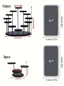 1pc Mini Acrylic Cupcake Stand, Rotating Round Jewelry Display Rack, Multi-Tier Round Dessert Cake Stand, Or Earring, Ring, Bracelet, Necklace Display Holder, Storage Organizer, Suitable For Home Decor