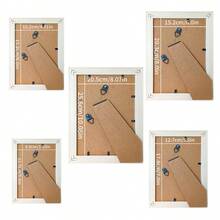 1 pieza/4 piezas Juego de marcos de fotos elegantes en blanco, se adapta a fotos y certificados de 3.5x5", 4x6", 5x7", 6x8", 8x10". Adecuado para sala de estar, dormitorio, pasillo, para colgar en la pared o exhibir sobre la mesa. Alta relación calidad-precio. Múltiples tamaños disponibles (Fotos incluidas al azar)