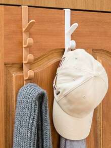 2 Multifunctional Hanger, Space Saving Door Hook, Multipurpose Storage Hook, Door Utility Hook, Durable ABS Plastic Material, Easy To Install, Each With 5 Hooks, For Coats, Towels, Hats, Bags, Storage Rack, Multipurpose Hanger, Home Bathroom Storage Organizer, Suitable For Bathroom, Bedroom, Wardrobe, Wardrobe Hook, Storage Hook, Utility Hook, Room Accessories, Bedroom Accessories | Halloween Christmas Gifts | Holiday Decorations