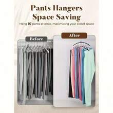 2PCS Black Metal Leggings Hangers With 20 Clips - Space-Saving Closet Organizer For Yoga Pants, Skirts, And More - Durable Carbon Steel Design, No Assembly Required, Perfect For Small Spaces Like Dorms And Bedrooms, Clothes Hangers - 2pack Dark Green - View 8