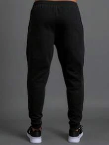 Calça Moletom Masculina Jogger Slim Academia Bolso Com Punho Unissdex Promoção Dia dos Pais - Preto - Visão 3