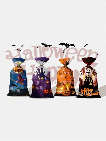 50 piezas Bolsas de dulces de Halloween, bolsas de regalo creativas para el Día del Niño, recuerdos de fiesta, bolsas de empaque de regalo