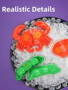 40PCS、68PCS、80PCS、儿童厨房食物、切割玩具食物和储物袋、食物玩具和蔬菜、水果、假食物和披萨玩具、假装食物、玩具厨房配件、男孩和女孩的礼物、食物、玩具食物、玩具食物 - 彩色 - 查看 5