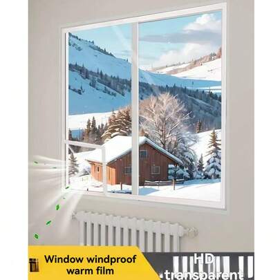 Window Draft Blocker For Winter, Insulation Sealing Film For Door And Window, Windproof And Warm, Prevent Cold Air