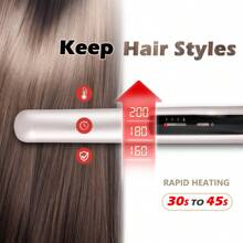 ShenFire 二合一无线直发器/卷发器，无线便携式直发器，迷你旅行美发造型器，直发/卷发两用工具，USB充电，3档温度设置，快速加热