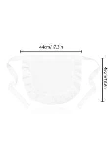 Delantal pequeño con borde con volantes, delantal de cintura sin bolsillo tipo delantal de sirvienta, delantal corto lindo - Multicolor - Ver 5