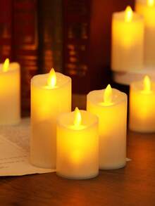 1 pièce Bougie LED brillante à mèche oscillante simulée avec pile, bougie électronique pour décoration de mariage, fiançailles, proposition, festival et anniversaire, bougie sans flamme à piles, plus léger de décoration d'intérieur, bougies de mariage, bougies de vœux - Huang Guang - Voir 4