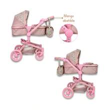 Carriola de Juguete para Muñecas New Noni Modelo IS-9695 Cochecito Moderno y Plegable para Niñas Juego de Simulación y Rol Paseo de Muñecas Ligero y Fácil de Guardar Regalo Perfecto para Niñas - Rosa - Ver 5