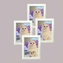 1 pieza/4 piezas Juego de marcos de fotos elegantes en blanco, se adapta a fotos y certificados de 3.5x5", 4x6", 5x7", 6x8", 8x10". Adecuado para sala de estar, dormitorio, pasillo, para colgar en la pared o exhibir sobre la mesa. Alta relación calidad-precio. Múltiples tamaños disponibles (Fotos incluidas al azar)