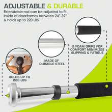 Wall-Mounted Pull-Up/Chin-Up Bar, Heavy Duty 300 Lb.Capacity - Doorway - 查看 3